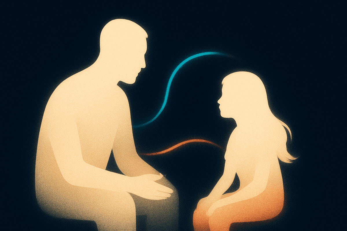 Parent and child in conversation
